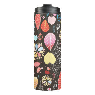 Autumn Leaves and Birds. Thermal Tumbler