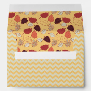 Autumn Leaves and Chevron Stripes Envelope
