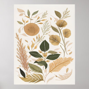 Autumn Leaves And Flower Art        Poster
