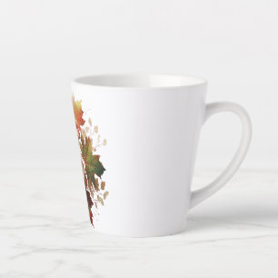 Autumn Leaves and Flowers in Fall Bouquet Art Latte Mug