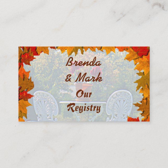 Autumn Leaves and Meadow of Love Registry Card (Front)