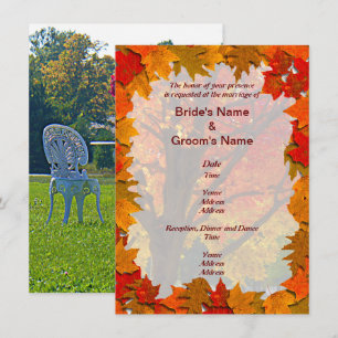 Autumn Leaves and Meadow of Love Wedding Invitation