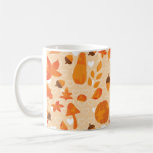 Autumn leaves and nuts. Lovely nature hand drawn i Coffee Mug