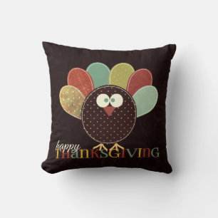 Autumn Leaves and Patchwork Turkey Cushion