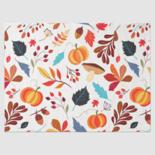 Autumn Leaves and Pumpkin Pattern Tissue Paper