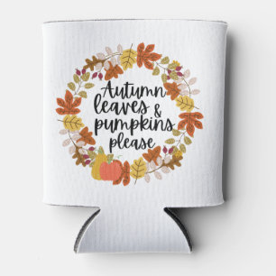 Autumn Leaves and Pumpkin Please Can Cooler