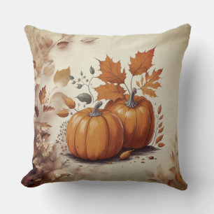 Autumn Leaves and Pumpkins Cushion