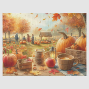 Autumn Leaves and Pumpkins Decoupage Tissue Paper