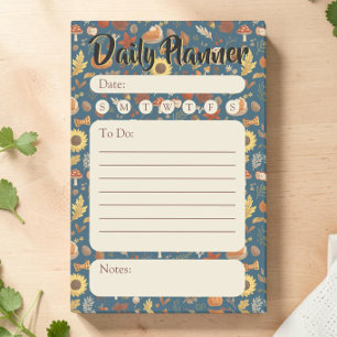 Autumn Leaves and Pumpkins in Navy Daily Planner Post-it Notes