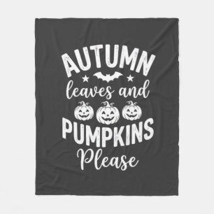 Autumn Leaves and Pumpkins Please_1 Fleece Blanket
