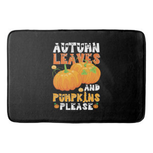 Autumn Leaves And Pumpkins Please Birthday Bath Mat