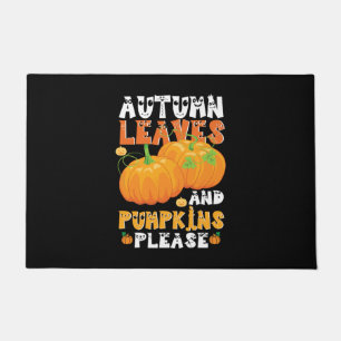 Autumn Leaves And Pumpkins Please Birthday Doormat