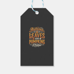 Autumn Leaves and Pumpkins Please Halloween Design Gift Tags