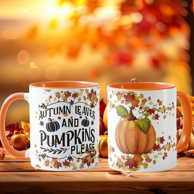 Autumn leaves and pumpkins please mug (Creator Uploaded)