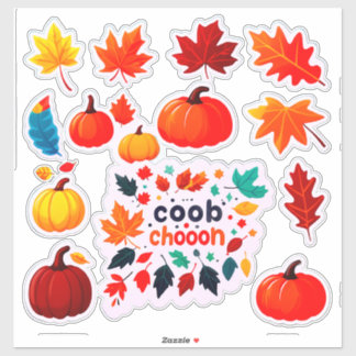 Autumn Leaves and Pumpkins Sticker Set