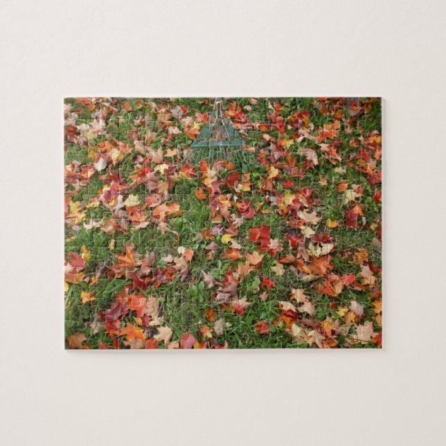 Autumn Leaves and Rake  Jigsaw Puzzle (Horizontal)