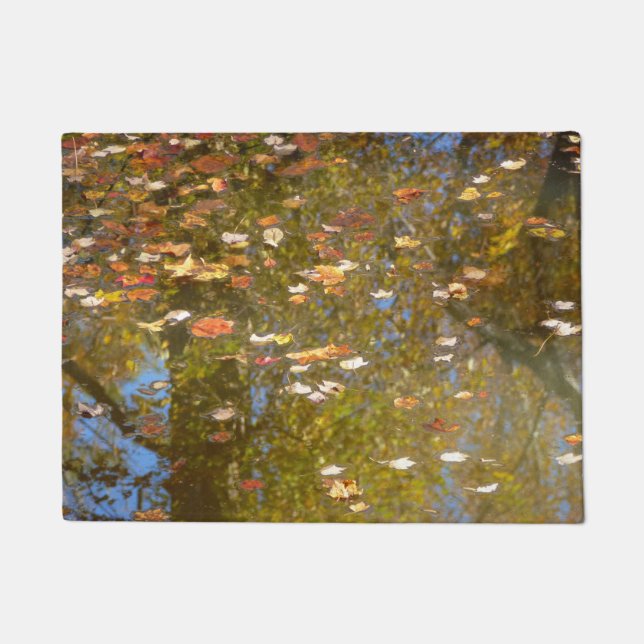 Autumn Leaves and Stream Reflection at Greenbelt Doormat (Front)