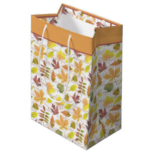 Autumn leaves and words medium gift bag