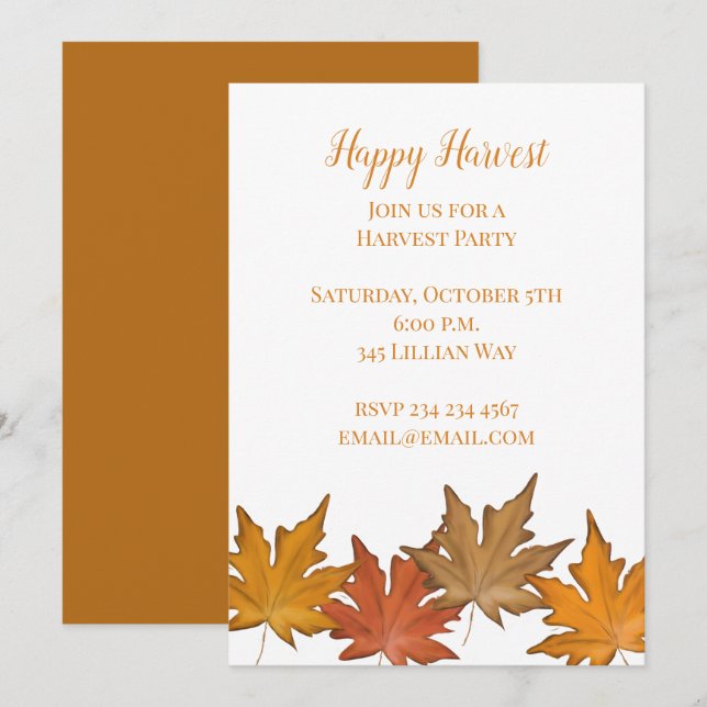 Autumn Leaves Announcement (Front/Back)