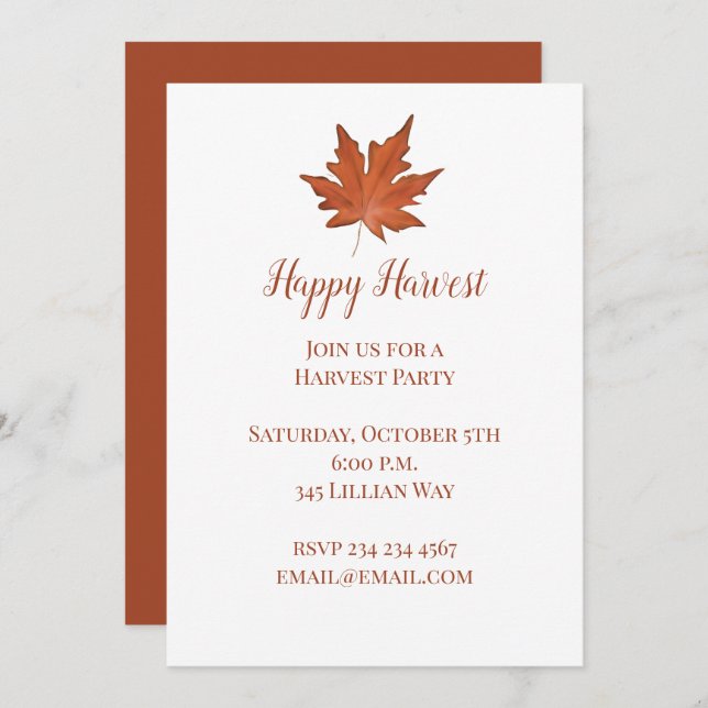 Autumn Leaves Announcement (Front/Back)