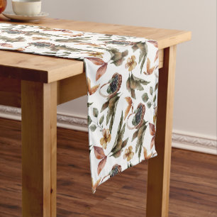 Autumn Leaves Baskets of Berries Long Table Runner