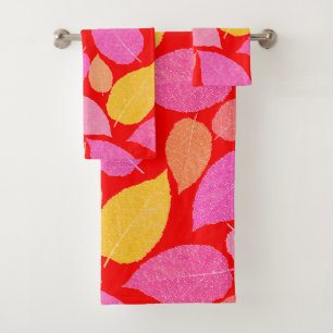 Autumn leaves . bath towel set
