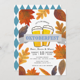 Autumn Leaves & Beer Oktoberfest Invitation