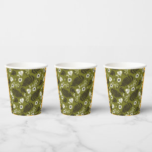 Autumn Leaves, Berries & Acorns Paper Cups