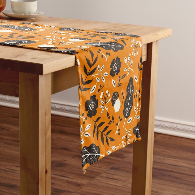 Autumn Leaves, Berries & Acorns Short Table Runner (In Situ)