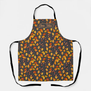 Autumn Leaves & Berries Custom Apron