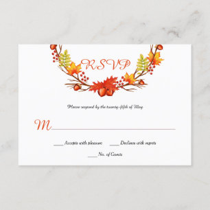 Autumn Leaves Berries Vines RSVP Card