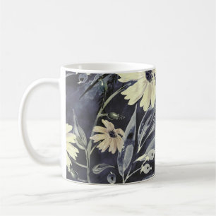 Autumn leaves, berries: watercolor pattern. coffee mug