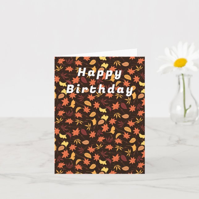 Autumn Leaves Birthday Card (Small Plant)