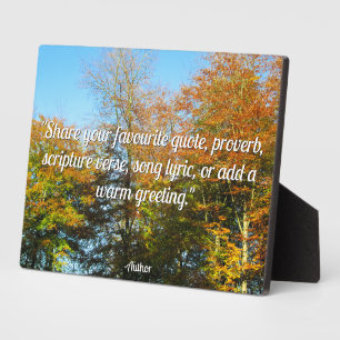 Autumn Leaves & Blue Skies - Personalised Plaque