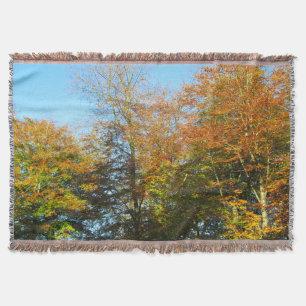 Autumn Leaves & Blue Skies - Personalised Throw Blanket