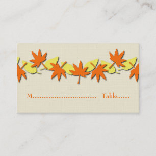 Autumn Leaves Border Place Card, Orange/Yellow Card