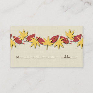 Autumn Leaves Border Place Card, Yellow/Red Card