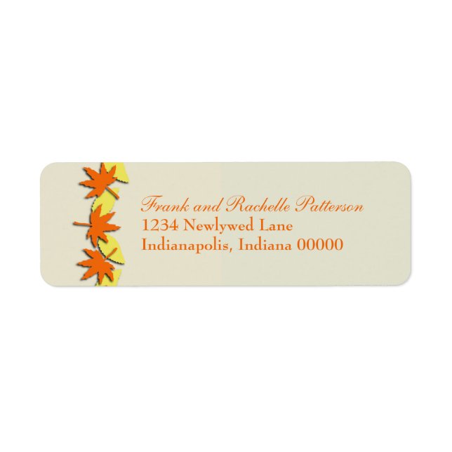 Autumn Leaves Border Return Address Labels (Front)