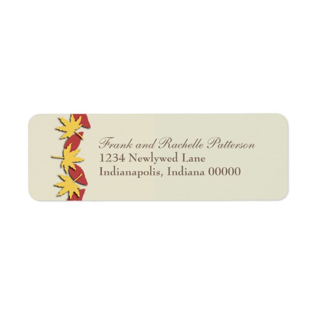 Autumn Leaves Border Return Address Labels (Front)