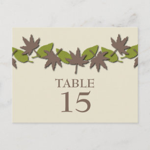 Autumn Leaves Border Table Postcard, Brown/Green Postcard