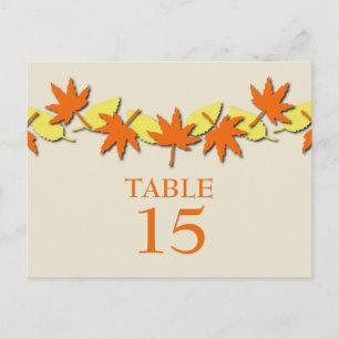 Autumn Leaves Border Table Postcard, Orange/Yellow Postcard