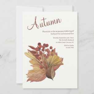 Autumn Leaves Bouquet Invitation