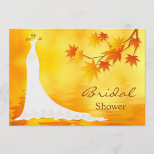 Autumn leaves, Bridal Dress Shower Invitation
