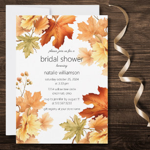 Autumn Leaves Bridal Shower  Invitation