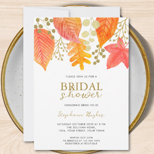 Autumn Leaves Bridal Shower Invitation