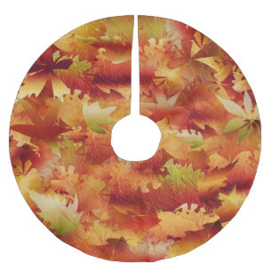 Autumn Leaves Brushed Polyester Tree Skirt