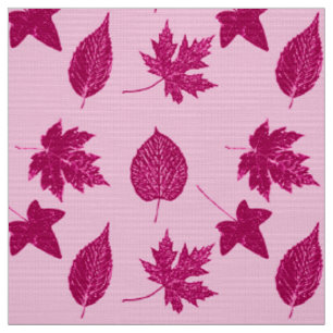 Autumn leaves - burgundy and shell pink fabric