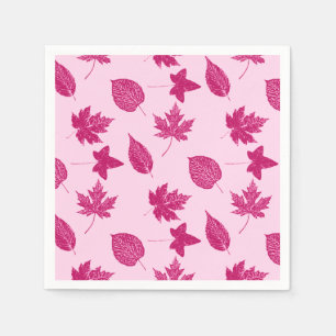 Autumn leaves - burgundy and shell pink napkin