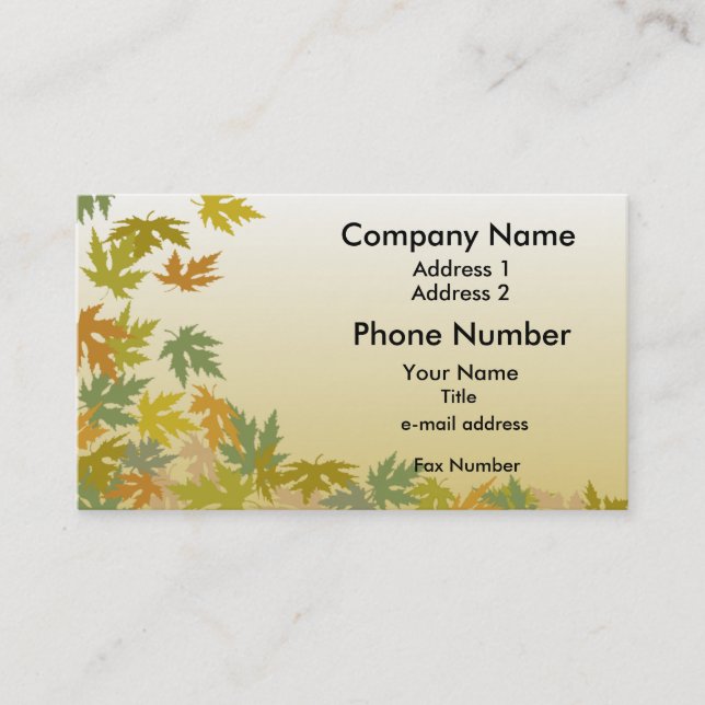 Autumn Leaves Business Card (Front)