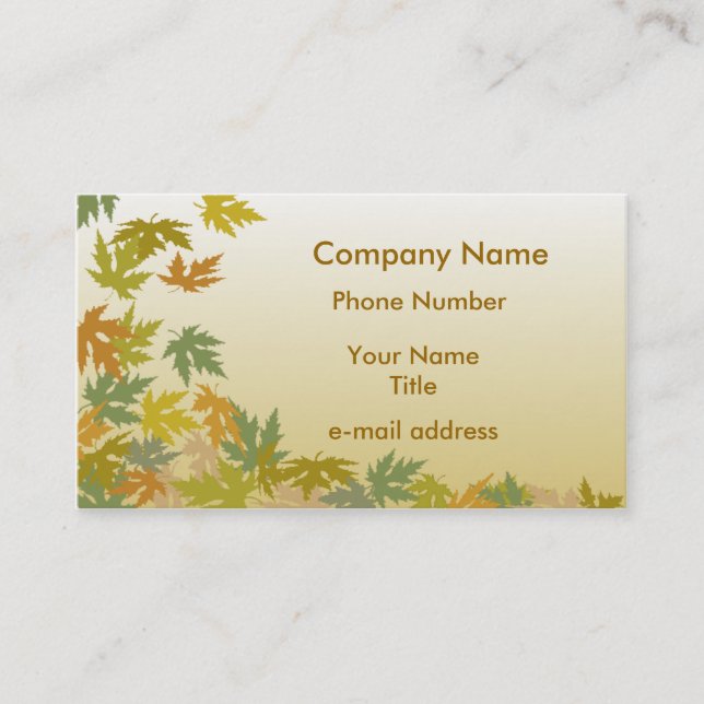 Autumn leaves business card (Front)